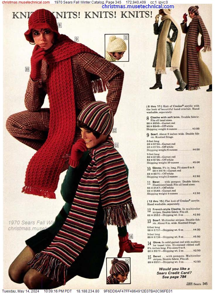 1970 Sears Fall Winter Catalog, Page 345
