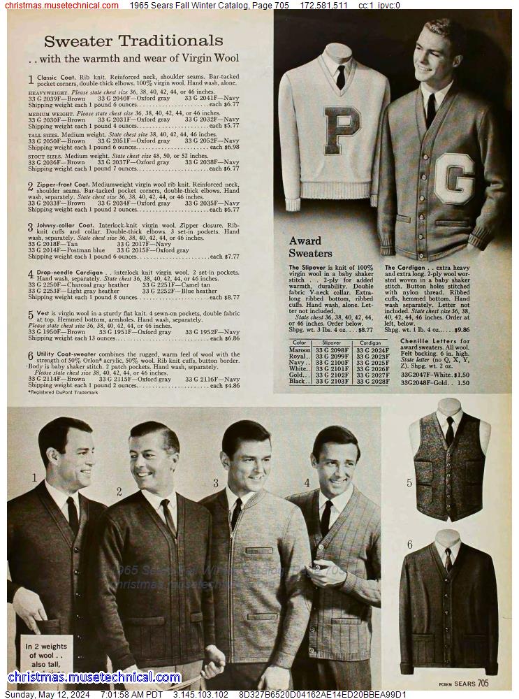 1965 Sears Fall Winter Catalog, Page 705