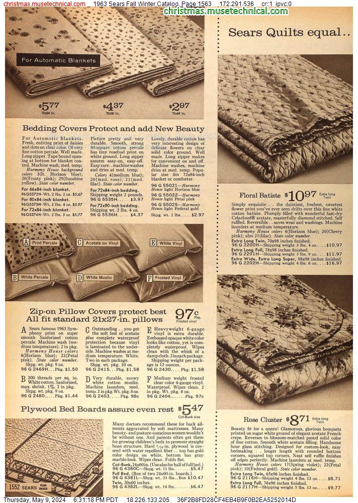 1963 Sears Fall Winter Catalog, Page 1563