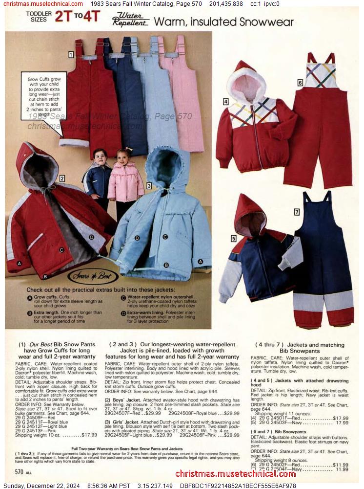 1983 Sears Fall Winter Catalog, Page 570