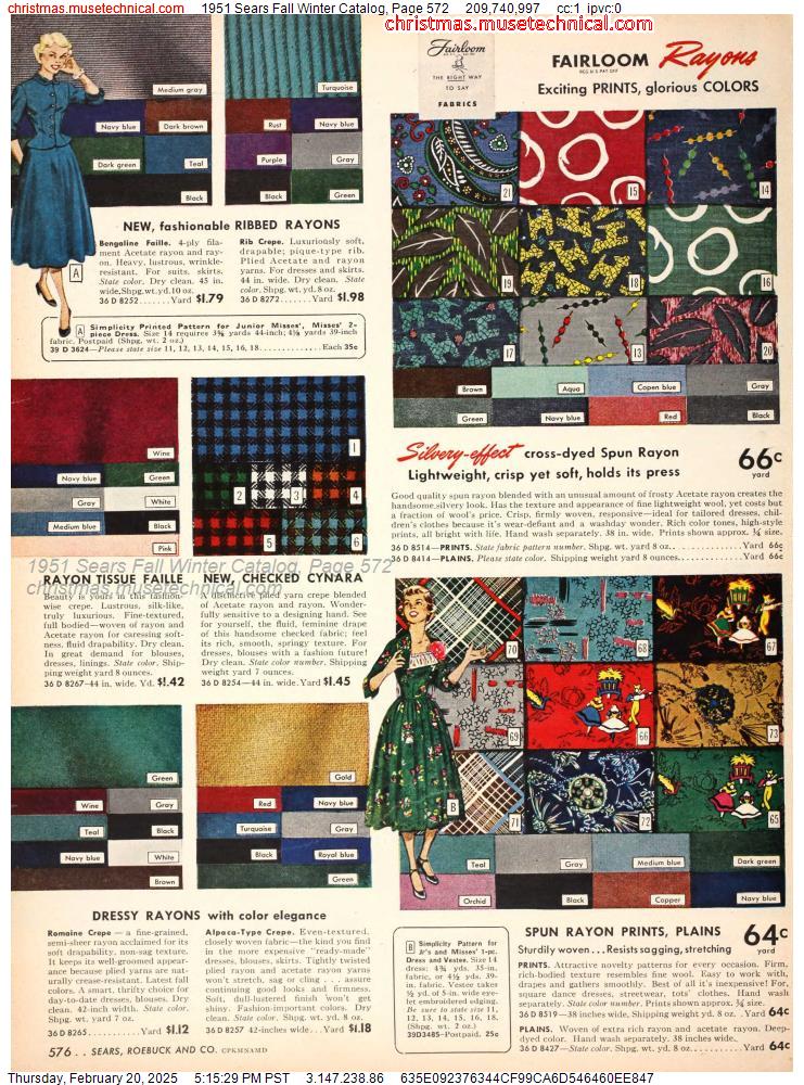 1951 Sears Fall Winter Catalog, Page 572