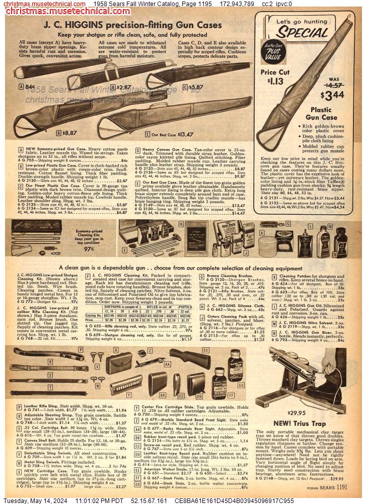 1958 Sears Fall Winter Catalog, Page 1195