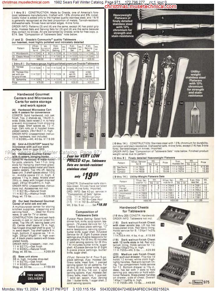 1982 Sears Fall Winter Catalog, Page 971