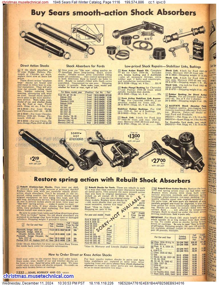 1946 Sears Fall Winter Catalog, Page 1116