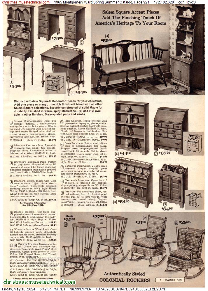 1965 Montgomery Ward Spring Summer Catalog, Page 921