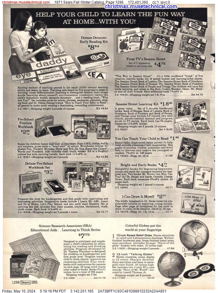 1971 Sears Fall Winter Catalog, Page 1298
