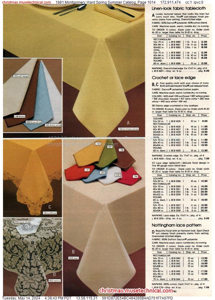 1981 Montgomery Ward Spring Summer Catalog, Page 1014