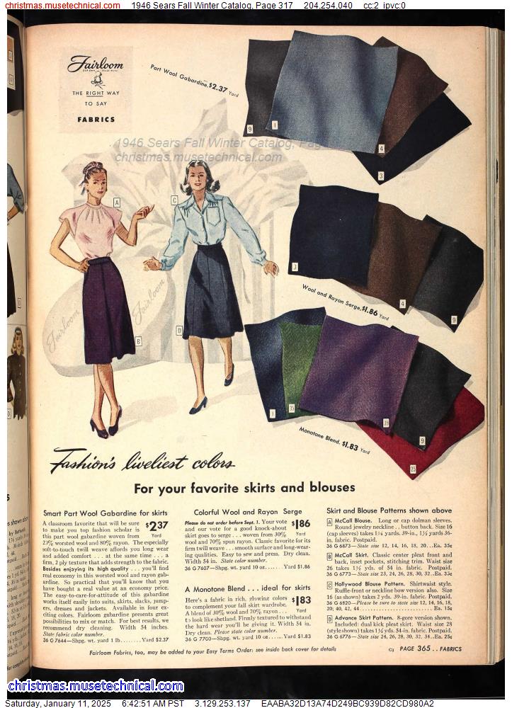 1946 Sears Fall Winter Catalog, Page 317