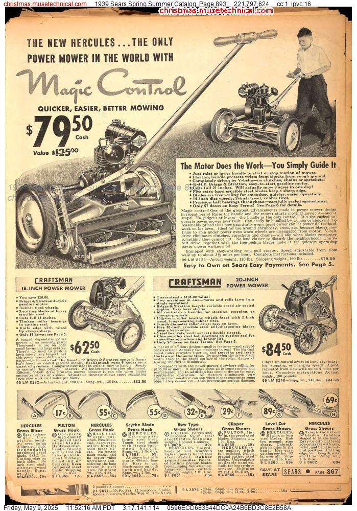 1939 Sears Spring Summer Catalog, Page 893