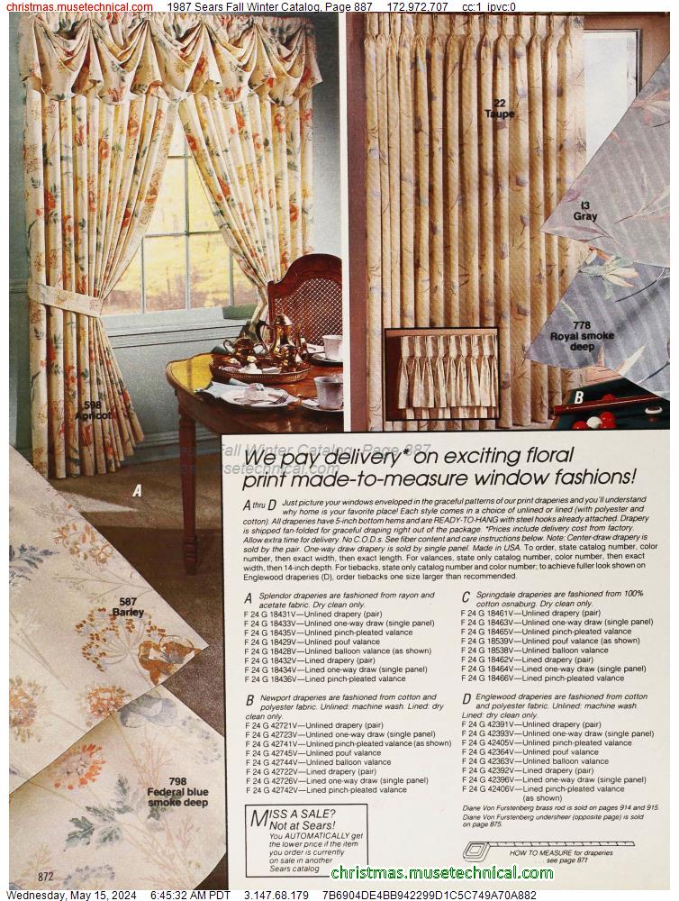 1987 Sears Fall Winter Catalog, Page 887