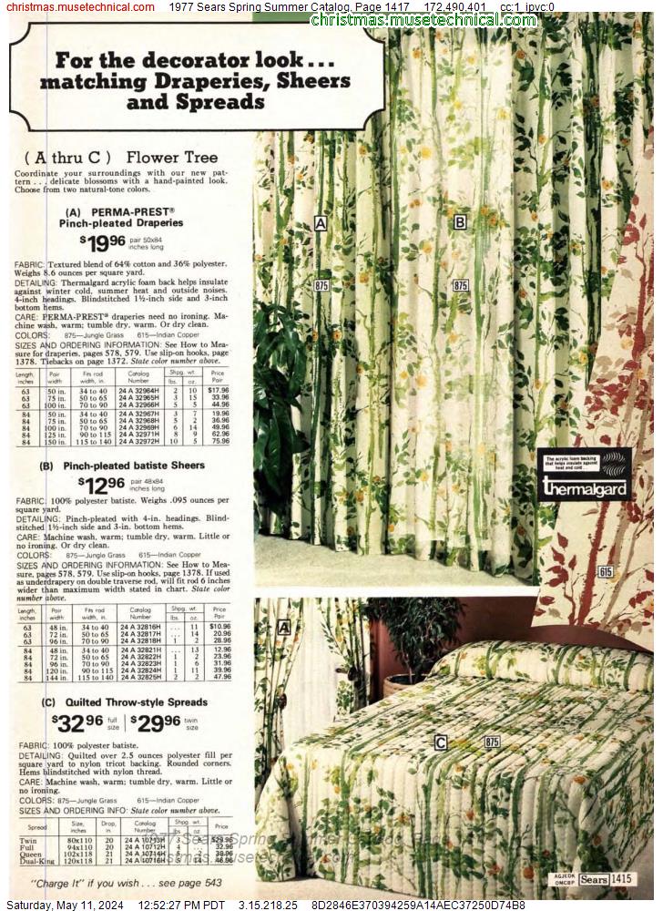 1977 Sears Spring Summer Catalog, Page 1417