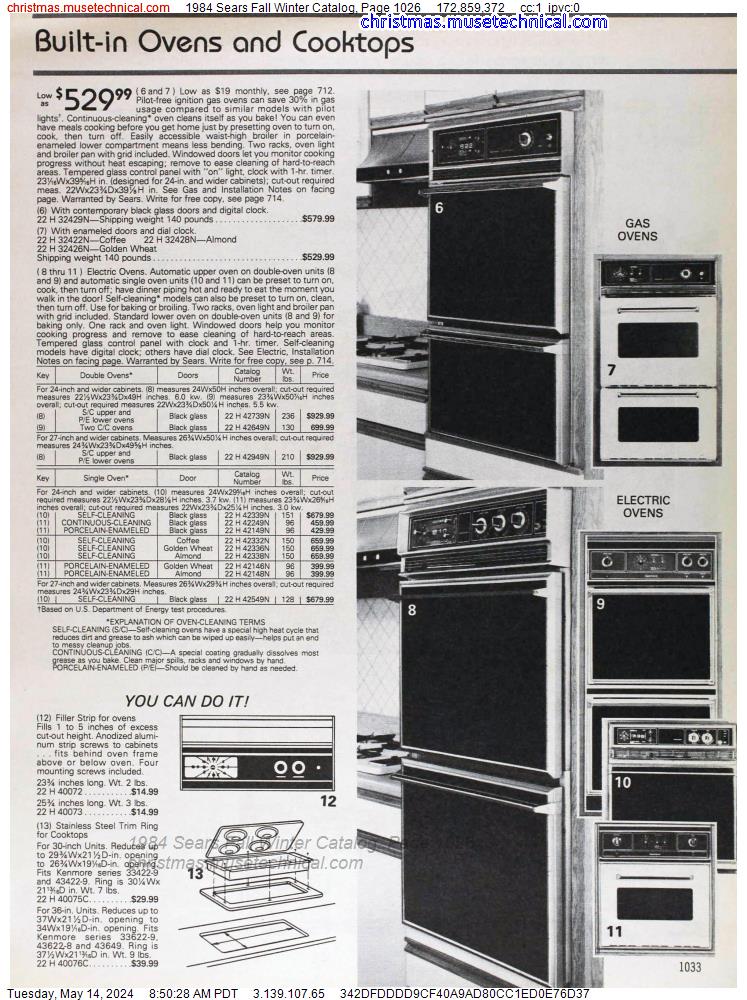 1984 Sears Fall Winter Catalog, Page 1026