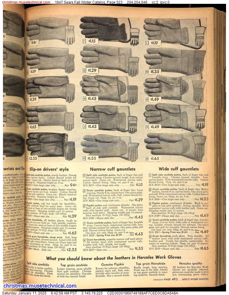 1947 Sears Fall Winter Catalog, Page 523