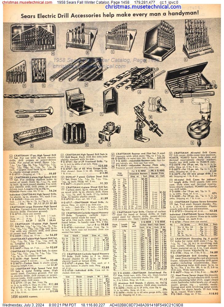 1958 Sears Fall Winter Catalog, Page 1458