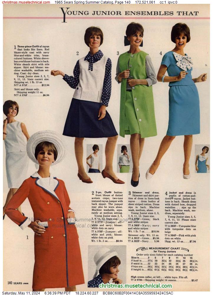 1965 Sears Spring Summer Catalog, Page 140