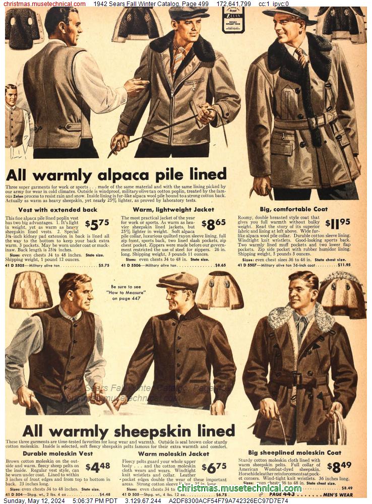 1942 Sears Fall Winter Catalog, Page 499