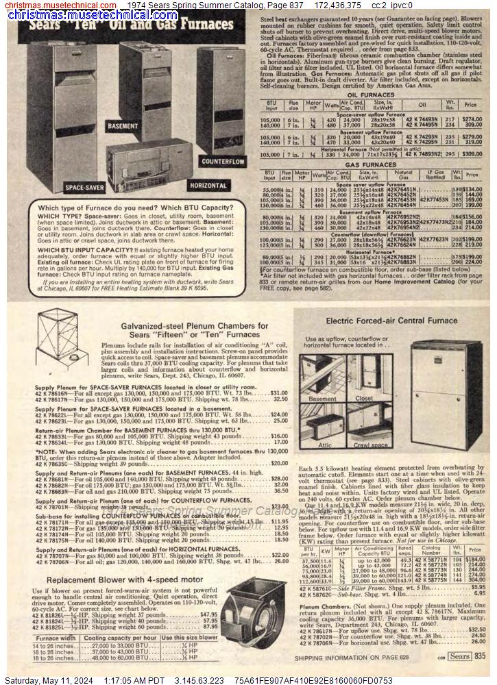 1974 Sears Spring Summer Catalog, Page 837