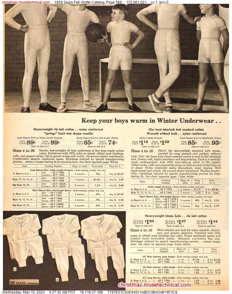 1959 Sears Fall Winter Catalog, Page 568