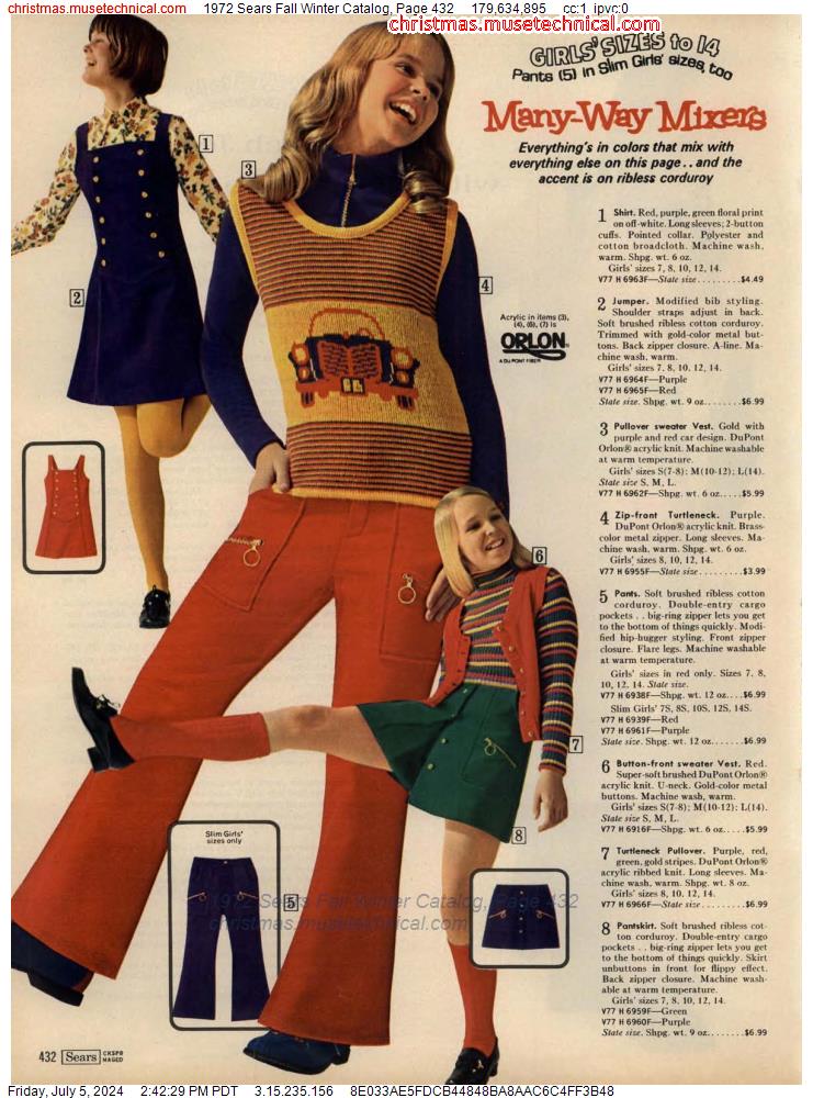1972 Sears Fall Winter Catalog, Page 432