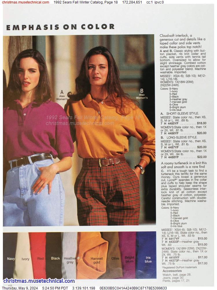 1992 Sears Fall Winter Catalog, Page 18