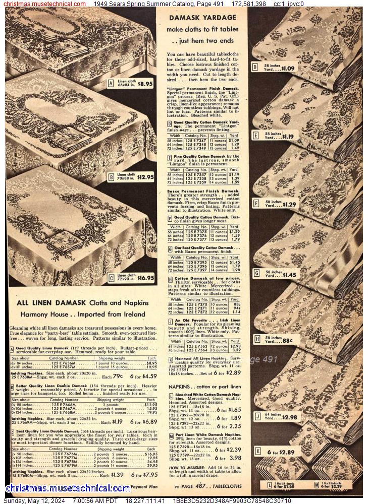 1949 Sears Spring Summer Catalog, Page 491