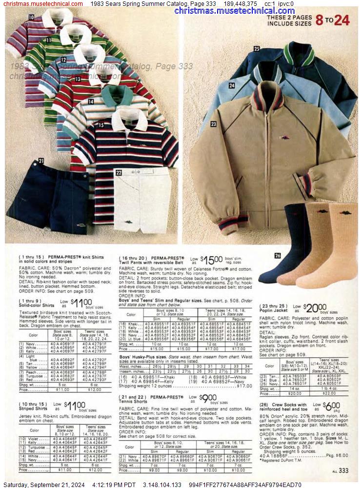 1983 Sears Spring Summer Catalog, Page 333 - Catalogs & Wishbooks