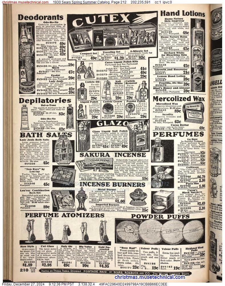 1930 Sears Spring Summer Catalog, Page 212