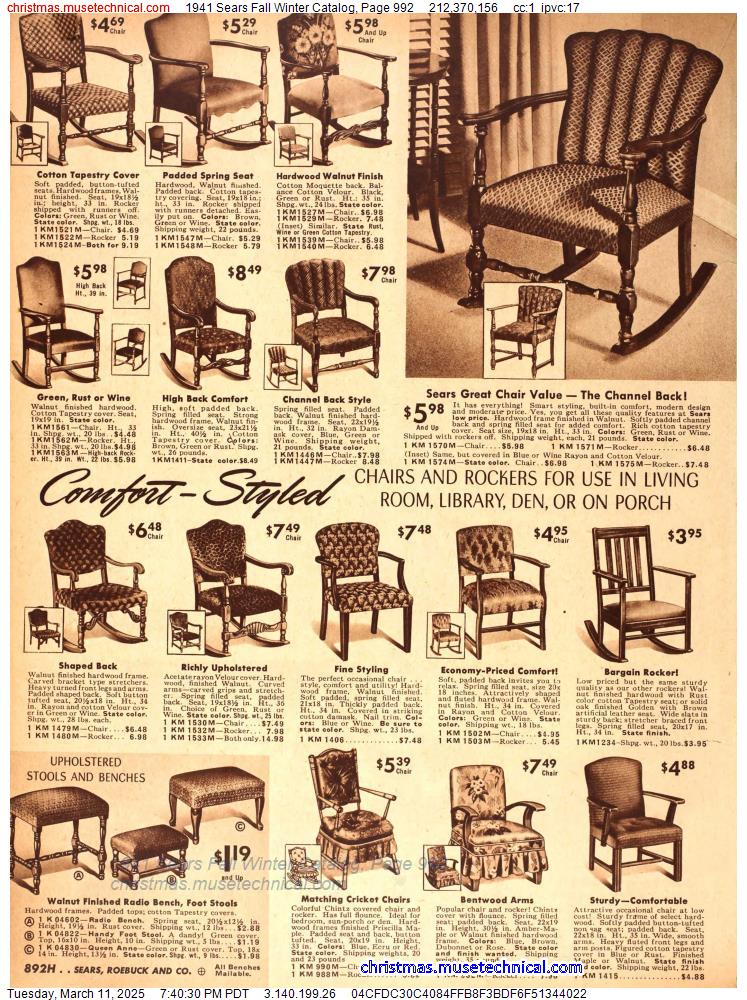 1941 Sears Fall Winter Catalog, Page 992