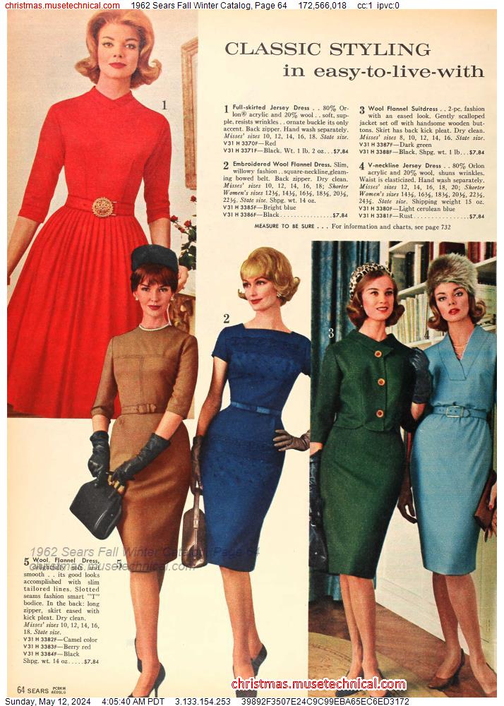 1962 Sears Fall Winter Catalog, Page 64