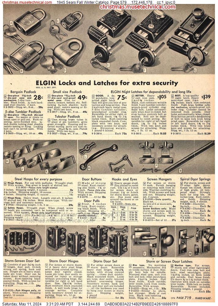 1945 Sears Fall Winter Catalog, Page 579
