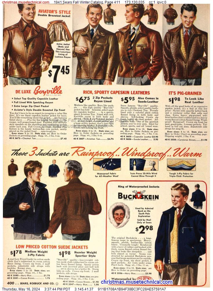 1941 Sears Fall Winter Catalog, Page 411