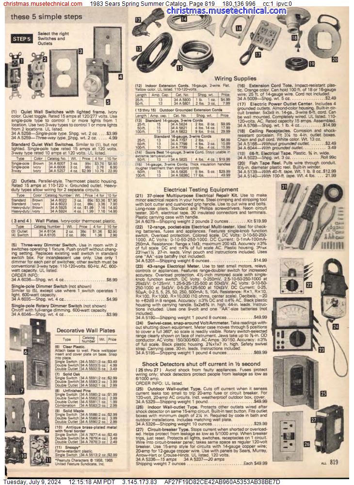 1983 Sears Spring Summer Catalog, Page 819