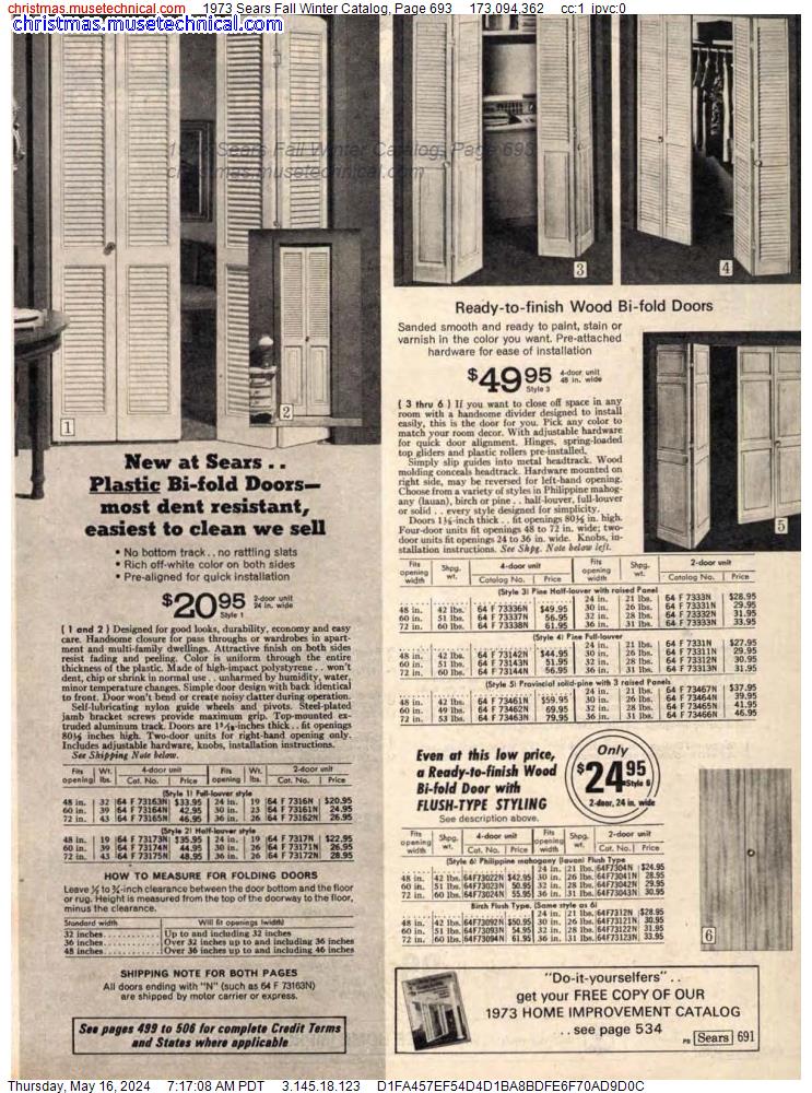 1973 Sears Fall Winter Catalog, Page 693