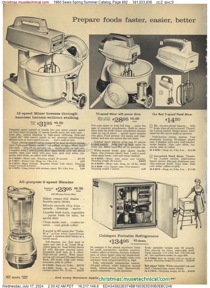 1960 Sears Spring Summer Catalog, Page 892
