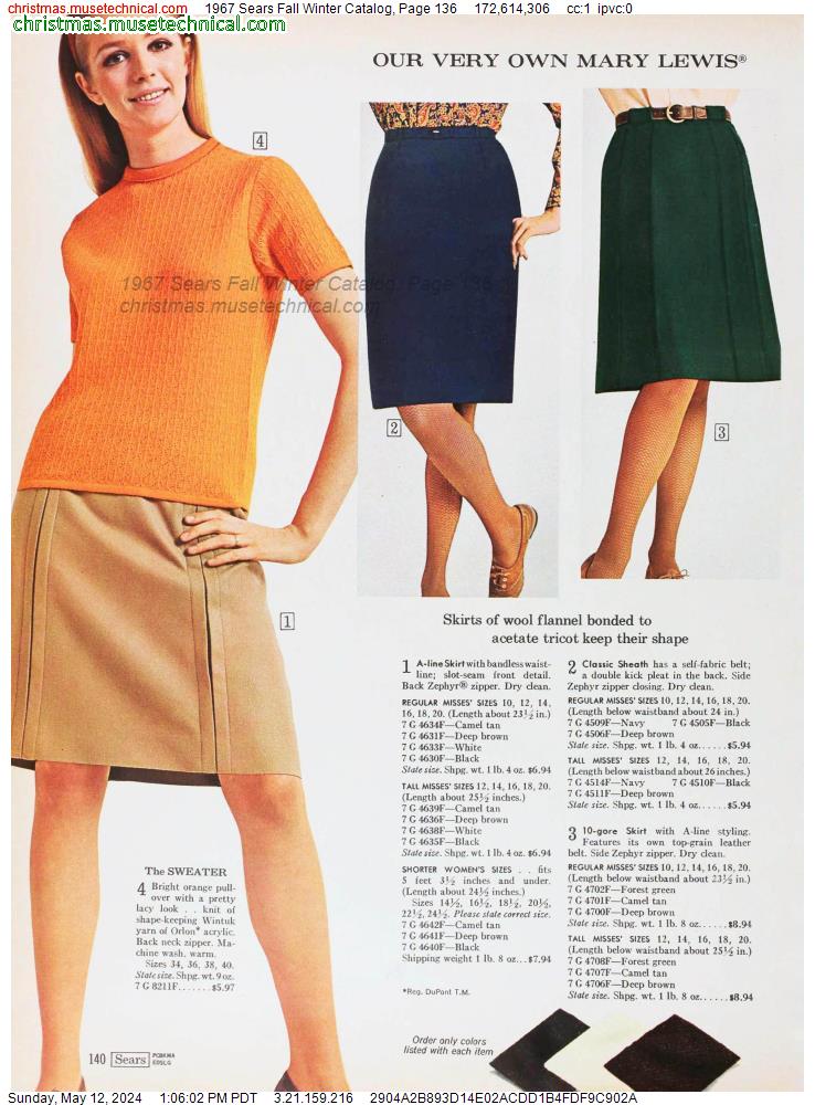 1967 Sears Fall Winter Catalog, Page 136