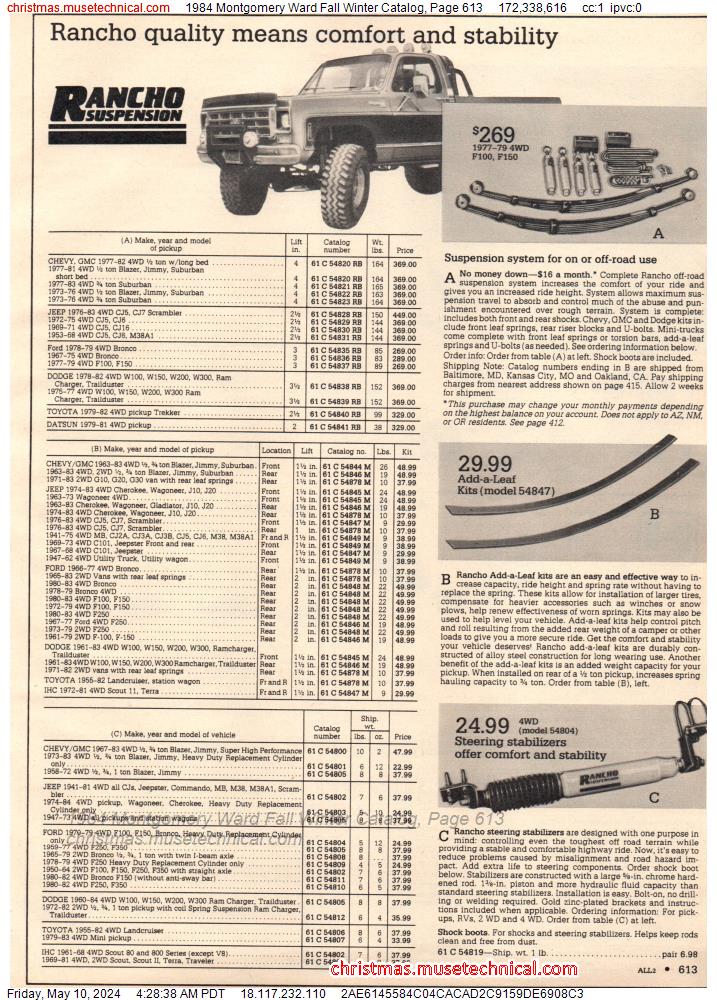 1984 Montgomery Ward Fall Winter Catalog, Page 613