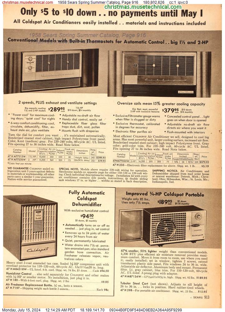 1958 Sears Spring Summer Catalog, Page 916