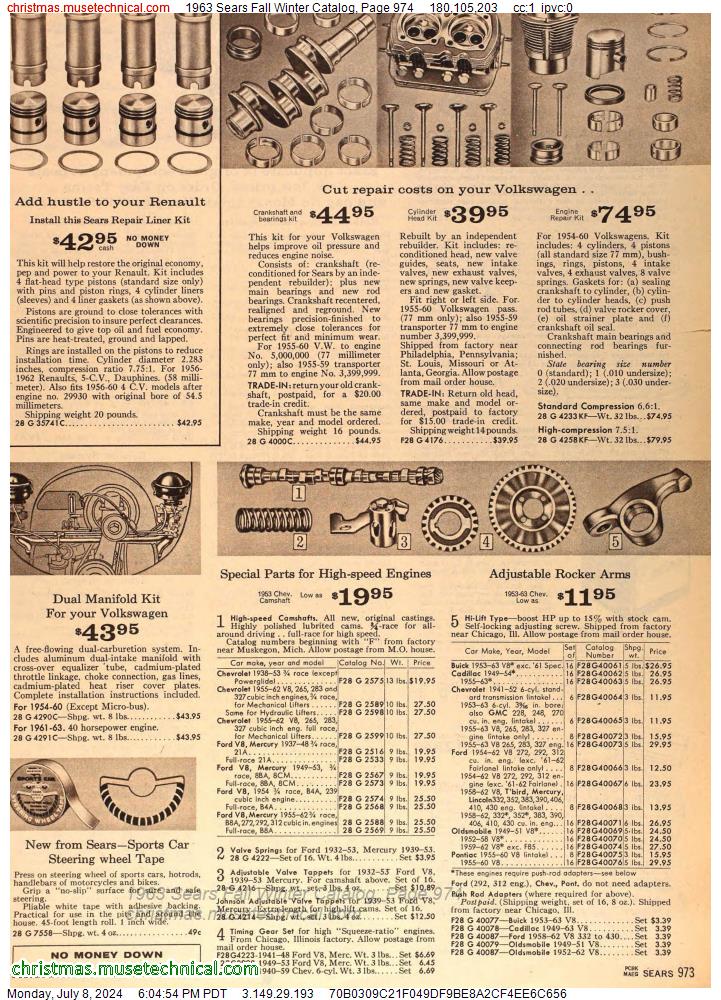1963 Sears Fall Winter Catalog, Page 974