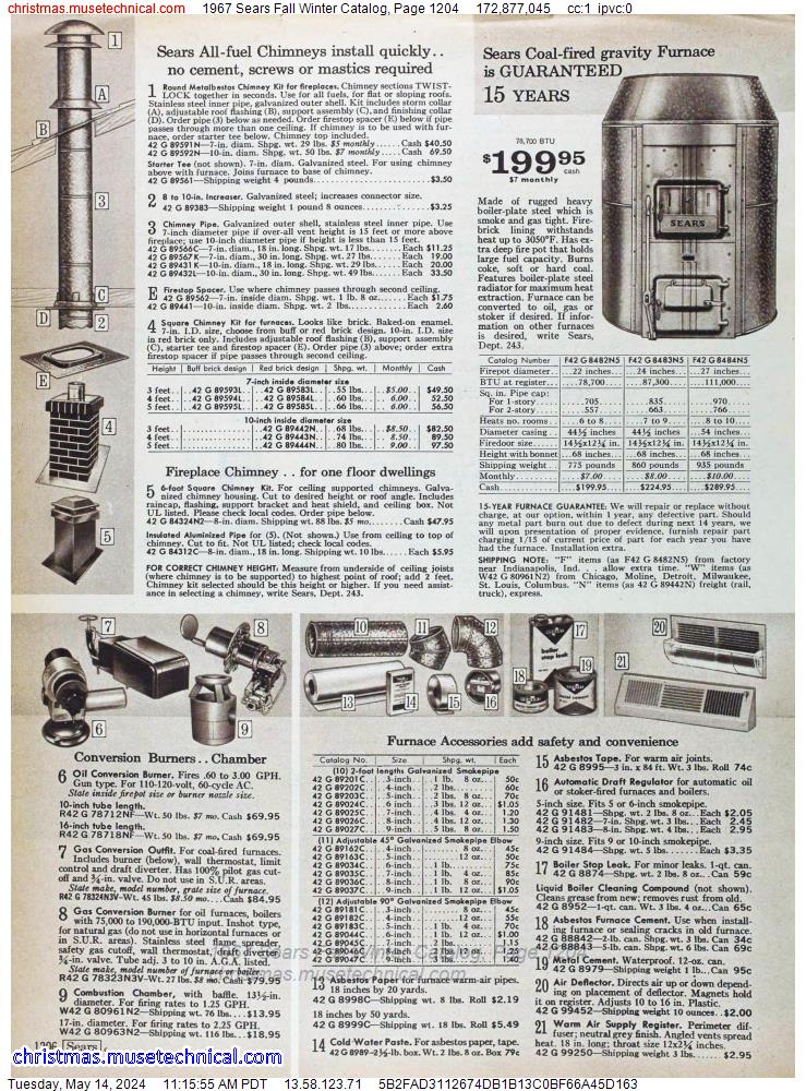 1967 Sears Fall Winter Catalog, Page 1204