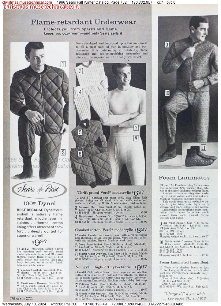 1966 Sears Fall Winter Catalog, Page 752