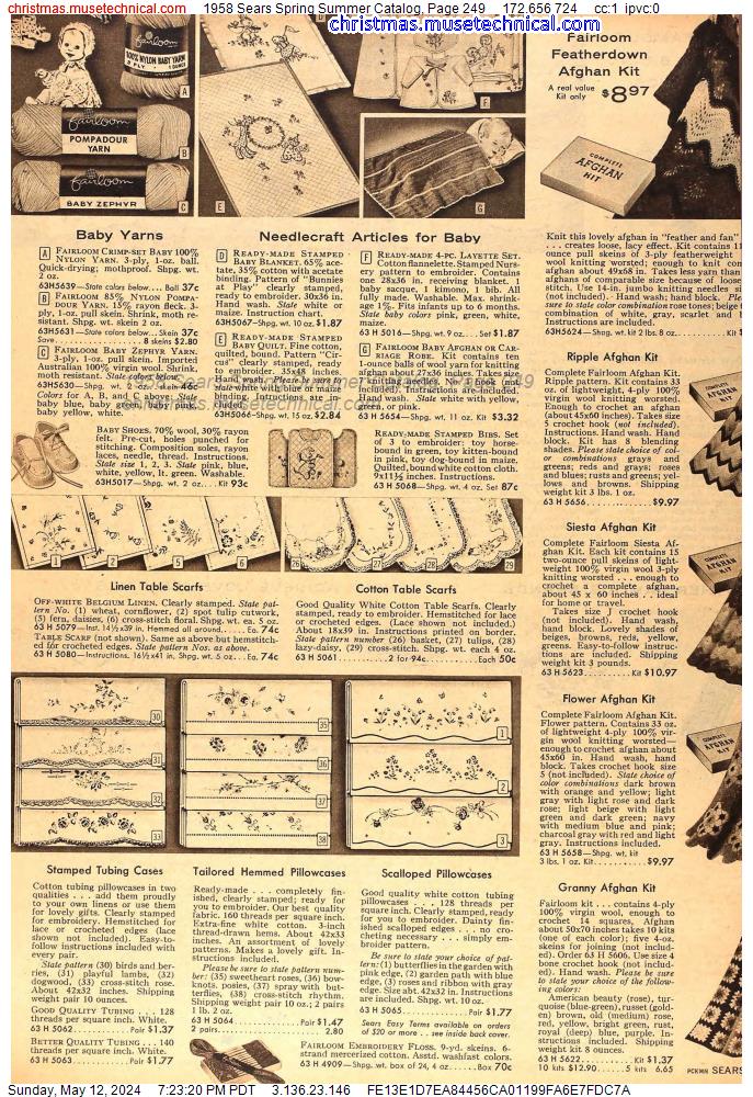 1958 Sears Spring Summer Catalog, Page 249