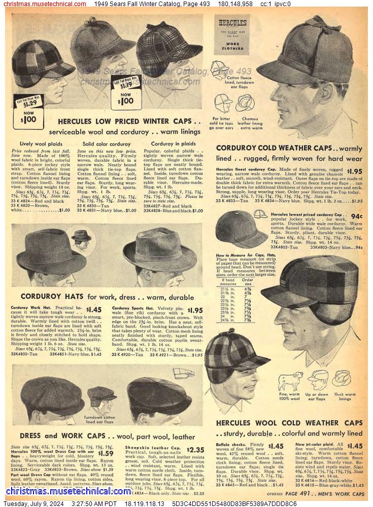1949 Sears Fall Winter Catalog, Page 493
