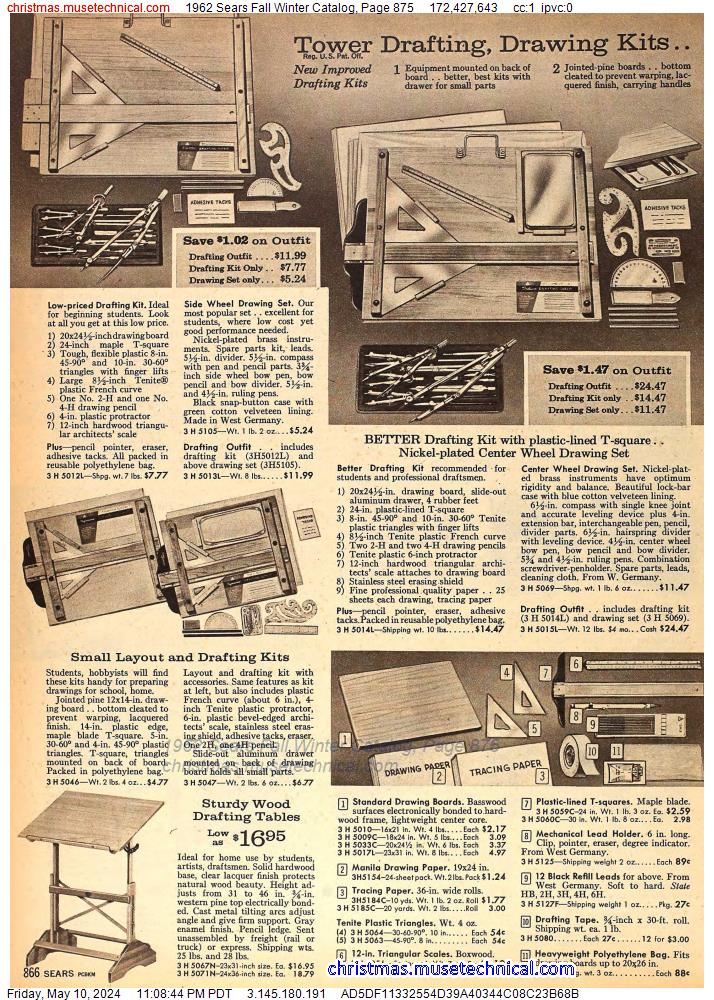 1962 Sears Fall Winter Catalog, Page 875
