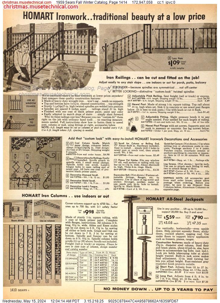 1959 Sears Fall Winter Catalog, Page 1414