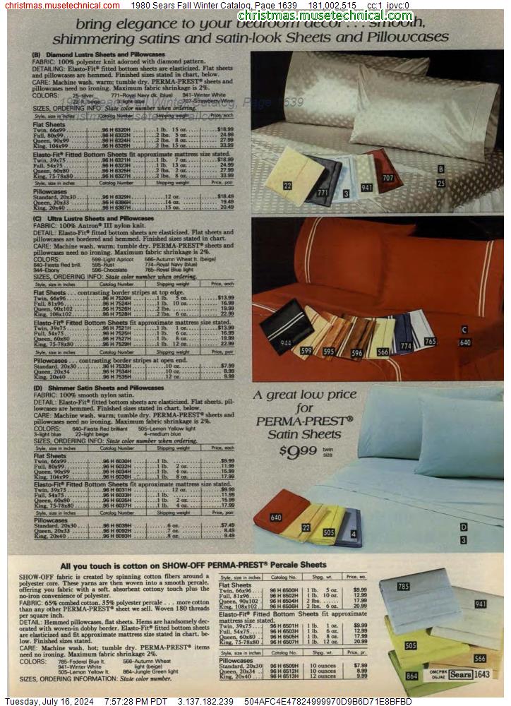 1980 Sears Fall Winter Catalog, Page 1639