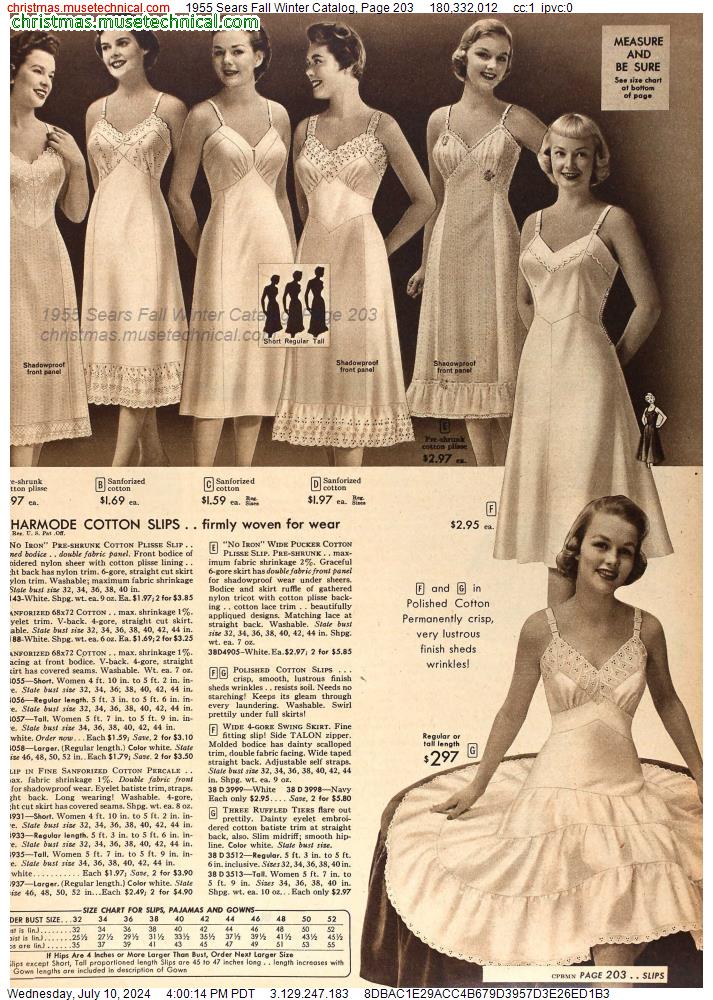 1955 Sears Fall Winter Catalog, Page 203