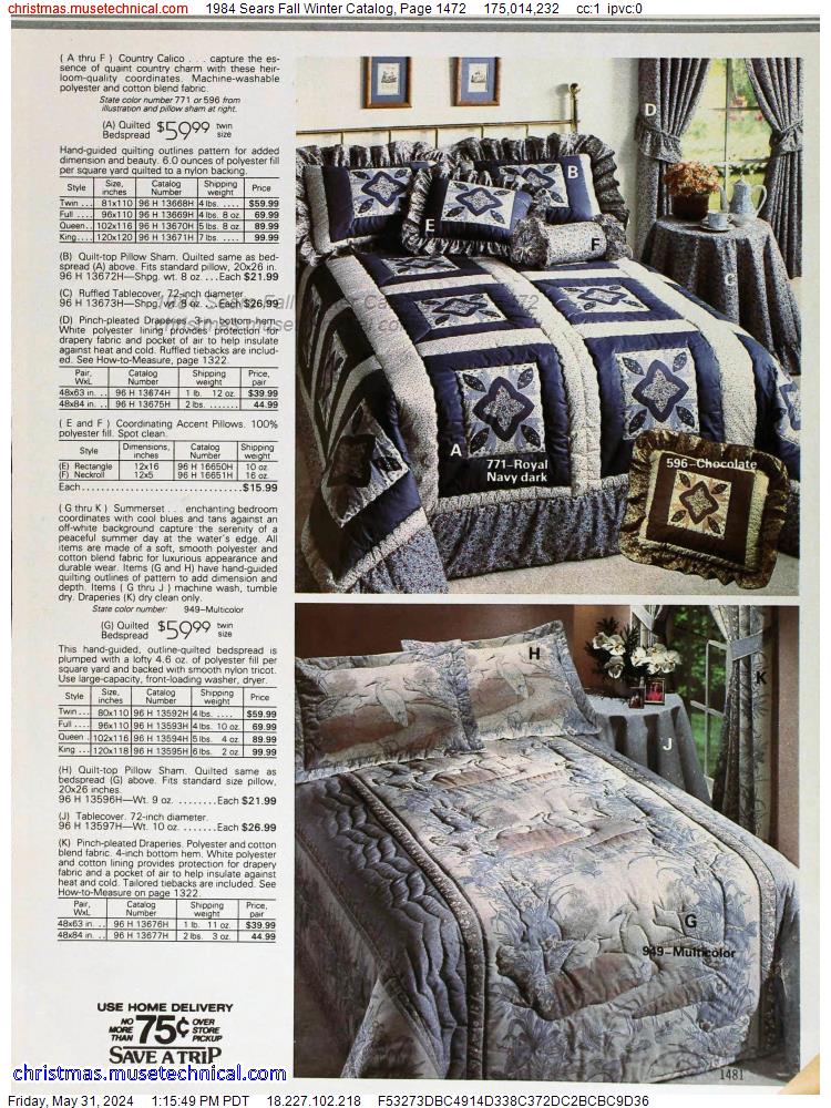 1984 Sears Fall Winter Catalog, Page 1472