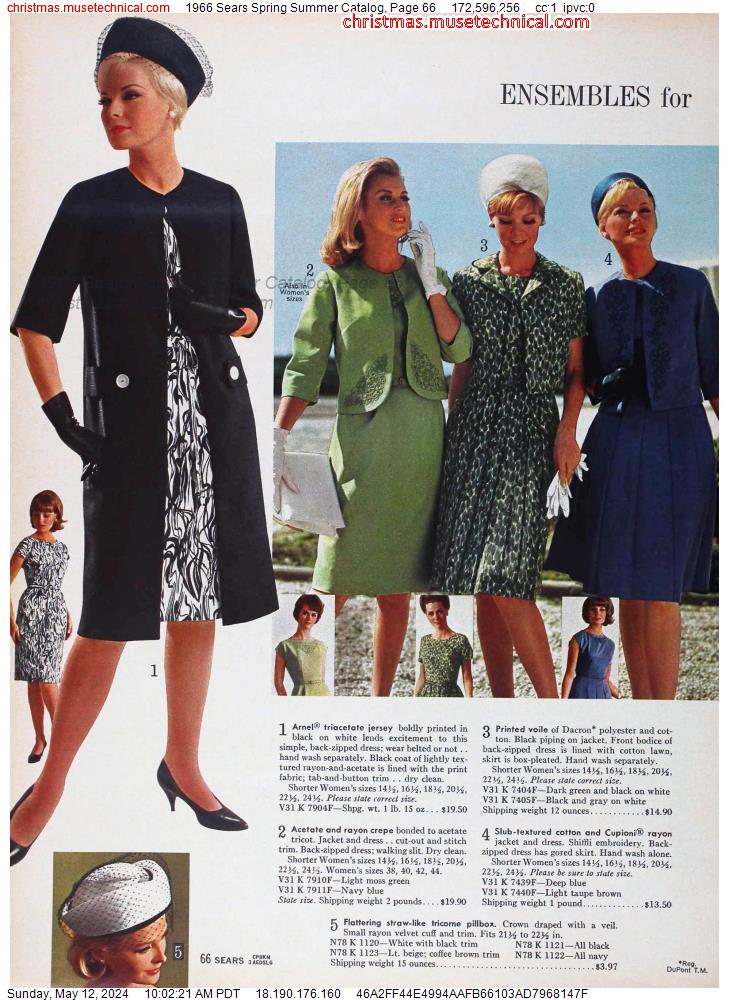 1966 Sears Spring Summer Catalog, Page 66