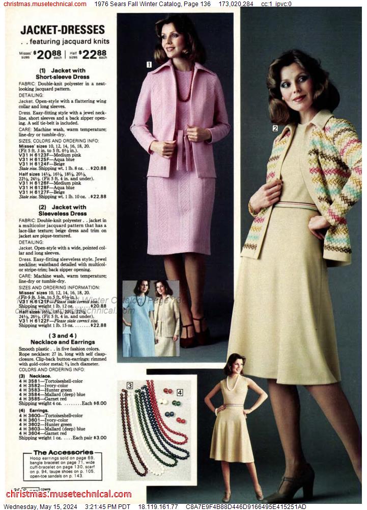 1976 Sears Fall Winter Catalog, Page 136