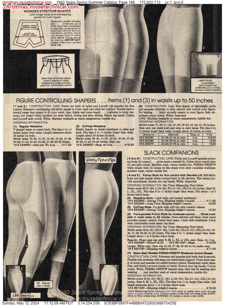 1982 Sears Spring Summer Catalog, Page 186